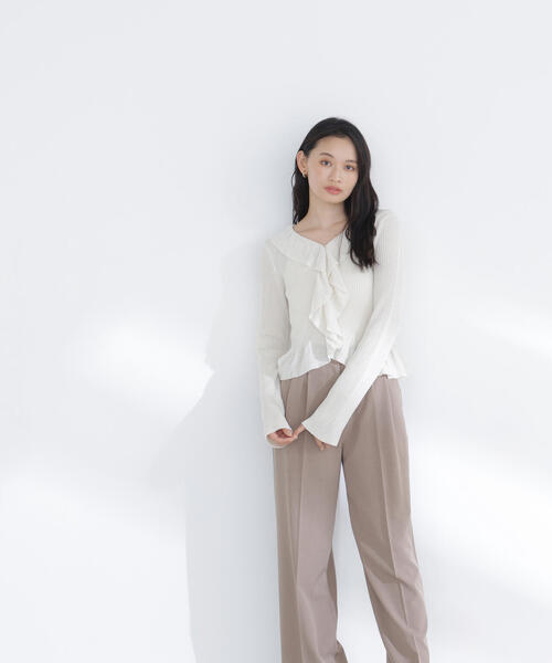 NATURAL BEAUTY BASIC(ナチュラルビューティーベーシック)の「◇フリルトリムカーディガン(カーディガン/ボレロ・レディース・オフホワイト/オレンジ/ブラック・FREE)」の17枚目の写真