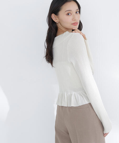 NATURAL BEAUTY BASIC(ナチュラルビューティーベーシック)の「◇フリルトリムカーディガン(カーディガン/ボレロ・レディース・オフホワイト/オレンジ/ブラック・FREE)」の19枚目の写真