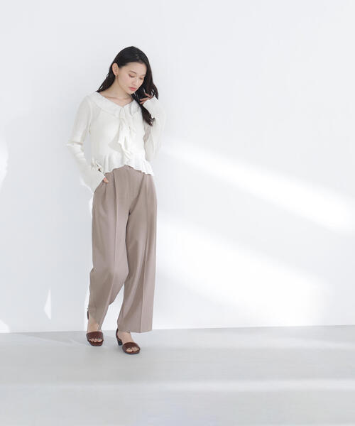 NATURAL BEAUTY BASIC(ナチュラルビューティーベーシック)の「◇フリルトリムカーディガン(カーディガン/ボレロ・レディース・オフホワイト/オレンジ/ブラック・FREE)」の20枚目の写真