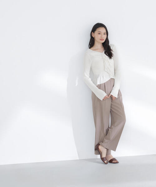 NATURAL BEAUTY BASIC(ナチュラルビューティーベーシック)の「◇フリルトリムカーディガン(カーディガン/ボレロ・レディース・オフホワイト/オレンジ/ブラック・FREE)」の22枚目の写真