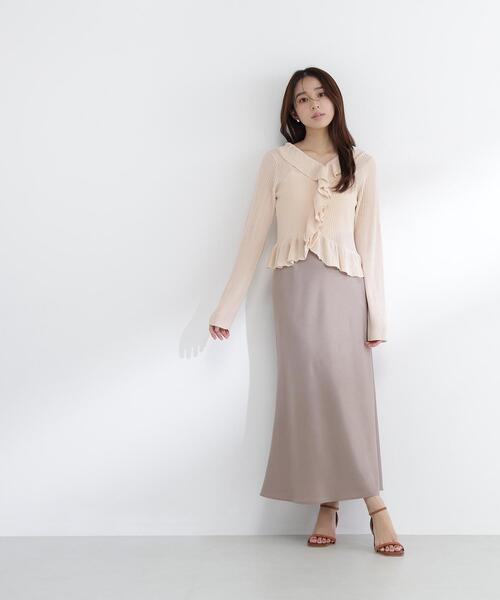 NATURAL BEAUTY BASIC（ナチュラルビューティーベーシック）の「◇フリルトリムカーディガン（カーディガン/ボレロ・レディース・オフホワイト/オレンジ/ブラック・FREE）」の16枚目の写真