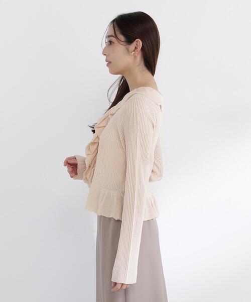 NATURAL BEAUTY BASIC（ナチュラルビューティーベーシック）の「◇フリルトリムカーディガン（カーディガン/ボレロ・レディース・オフホワイト/オレンジ/ブラック・FREE）」の21枚目の写真