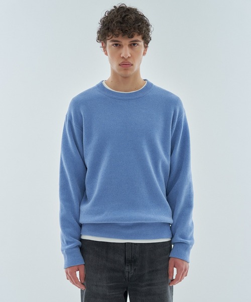 ESTNATION(エストネーション)の「ESTNATION / カシミヤタッチ クルーネックプルオーバー(ニット/セーター・メンズ・ネイビー/アイボリー/ライトブルー・SMALL/MEDIUM/LARGE)」の8枚目の写真