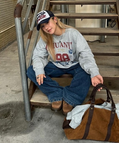 inst.ALL(インストール)の「春も使える!ヴィンテージライクロゴスウェットトレーナー(スウェット・レディース・グレー・M)」の3枚目の写真