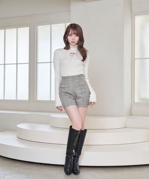 Rose Muse（ロゼミューズ）の「glencheck jk set up（セットアップ・レディース・ブラウン・MEDIUM）」の4枚目の写真