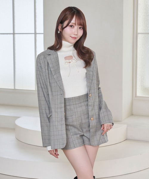 Rose Muse（ロゼミューズ）の「glencheck jk set up（セットアップ・レディース・ブラウン・MEDIUM）」の2枚目の写真