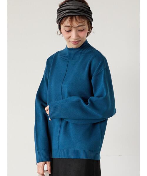 Lugnoncure(ルノンキュール)の「コットンタッチハイネックニットプルオーバー(ニット/セーター・レディース・イエロー/ネイビー/ブラック/オフホワイト/ミント・F)」の5枚目の写真