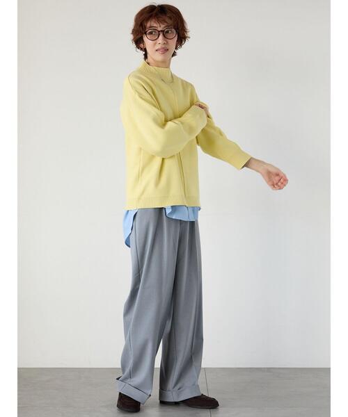 Lugnoncure(ルノンキュール)の「コットンタッチハイネックニットプルオーバー(ニット/セーター・レディース・イエロー/ネイビー/ブラック/オフホワイト/ミント・F)」の7枚目の写真