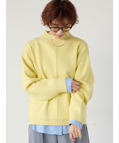 Lugnoncure(ルノンキュール)の「コットンタッチハイネックニットプルオーバー(ニット/セーター・レディース・イエロー/ネイビー/ブラック/オフホワイト/ミント・F)」の8枚目の写真