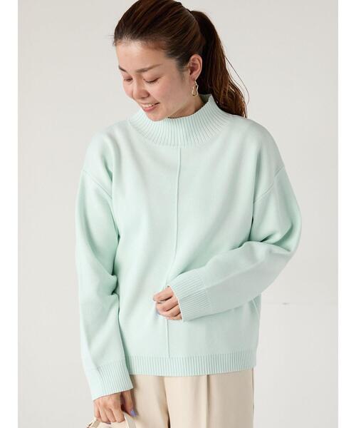 Lugnoncure(ルノンキュール)の「コットンタッチハイネックニットプルオーバー(ニット/セーター・レディース・イエロー/ネイビー/ブラック/オフホワイト/ミント・F)」の11枚目の写真