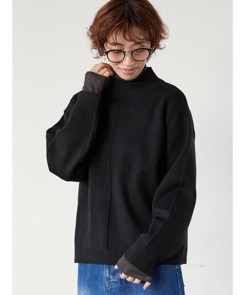 Lugnoncure(ルノンキュール)の「コットンタッチハイネックニットプルオーバー(ニット/セーター・レディース・イエロー/ネイビー/ブラック/オフホワイト/ミント・F)」の14枚目の写真