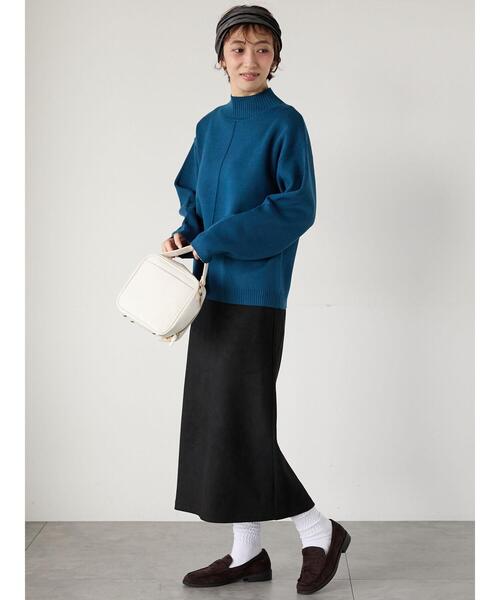 Lugnoncure(ルノンキュール)の「コットンタッチハイネックニットプルオーバー(ニット/セーター・レディース・イエロー/ネイビー/ブラック/オフホワイト/ミント・F)」の15枚目の写真