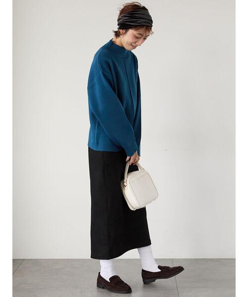 Lugnoncure(ルノンキュール)の「コットンタッチハイネックニットプルオーバー(ニット/セーター・レディース・イエロー/ネイビー/ブラック/オフホワイト/ミント・F)」の16枚目の写真