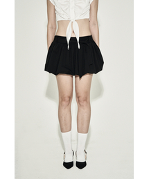 BELT SHIRRING MINI SKIRT BLACK