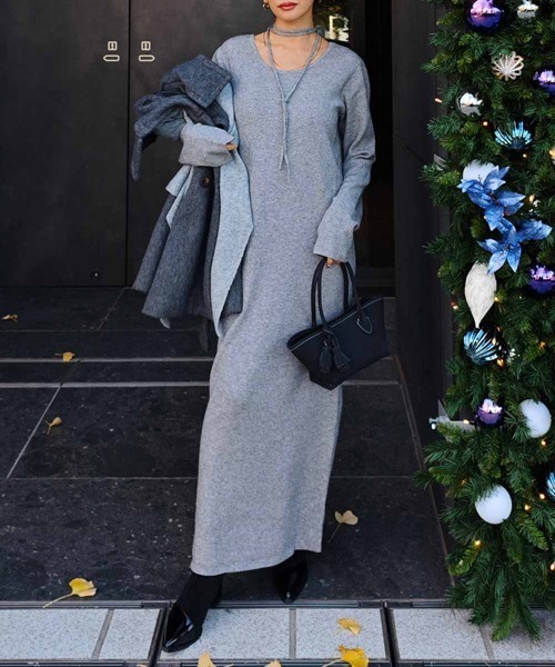 esutoreja（エストレジャ）の「チョーカーニットワンピース（ワンピース・レディース・グレー・FREE）」の9枚目の写真