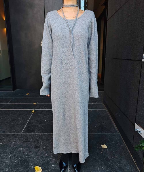 esutoreja（エストレジャ）の「チョーカーニットワンピース（ワンピース・レディース・グレー・FREE）」の4枚目の写真