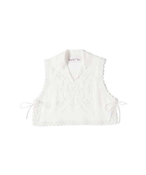 fennica（フェニカ）の「dahl'ia / エンブロイダリー カットワーク プルオーバー（シャツ/ブラウス・レディース・ブラック/ホワイト・ONE SIZE）」の2枚目の写真