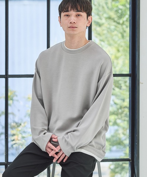 LAKOLE（ラコレ）の「レイヤーダンボールロンT / 640300（Tシャツ/カットソー・メンズ・ブラック/ブルー/グレー・LARGE/MEDIUM）」の2枚目の写真