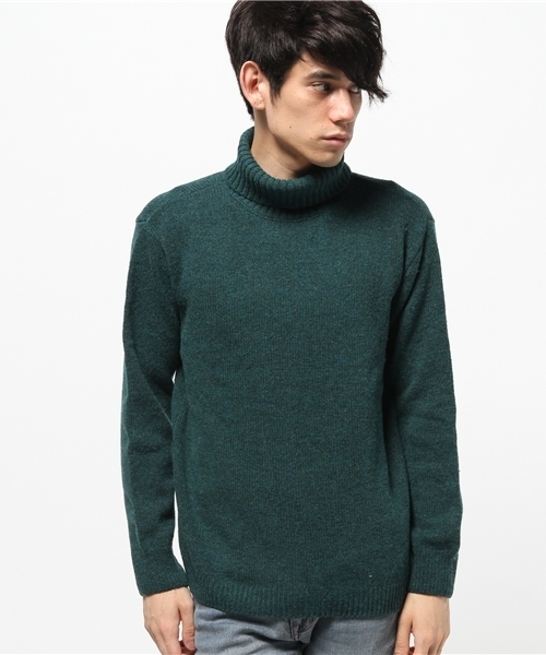 CIAOPANIC（チャオパニック）の「【Ciaopanic】　ウォッシャブル天竺編みタートルネック（ニット/セーター・メンズ・ネイビー/ホワイト/グレー/グリーン・MEDIUM/LARGE）」の3枚目の写真