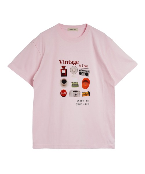 September SEOUL(セプテンバーソウル)の「ヴィンテージモチーフ グラフィックプリントTシャツ(Tシャツ/カットソー・レディース・ホワイト/ピンク・FREE)」の10枚目の写真