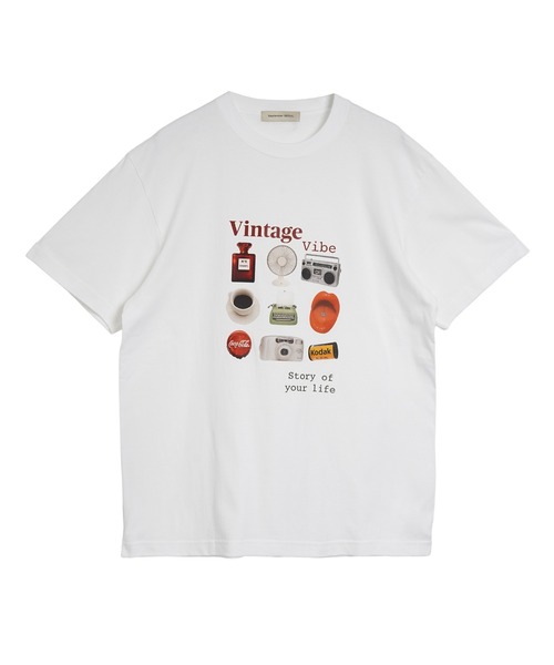 September SEOUL(セプテンバーソウル)の「ヴィンテージモチーフ グラフィックプリントTシャツ(Tシャツ/カットソー・レディース・ホワイト/ピンク・FREE)」の6枚目の写真