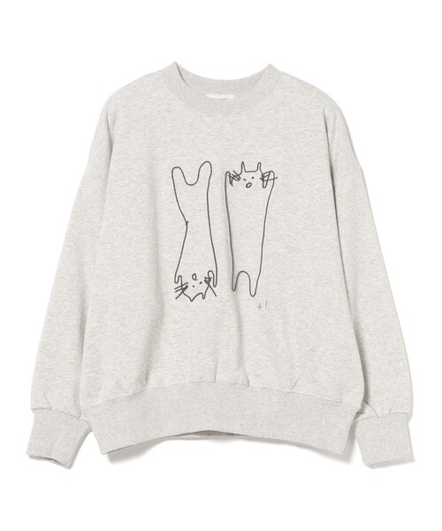 BEAMS HEART(ビームスハート)の「アート ネコ 刺繍 スウェット(スウェット・レディース・ブラウン系その他3/ライトグレー/イエロー系その他4・FREE)」の2枚目の写真