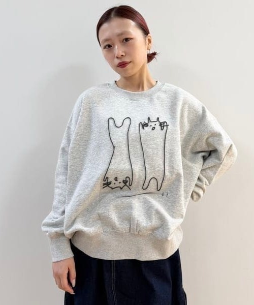 BEAMS HEART(ビームスハート)の「アート ネコ 刺繍 スウェット(スウェット・レディース・ブラウン系その他3/ライトグレー/イエロー系その他4・FREE)」の16枚目の写真