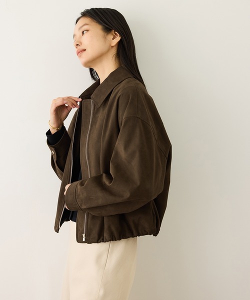 ROPE'（ロペ）の「スウェードライクブルゾン（ブルゾン・レディース・ダークブラウン・FREE）」の3枚目の写真