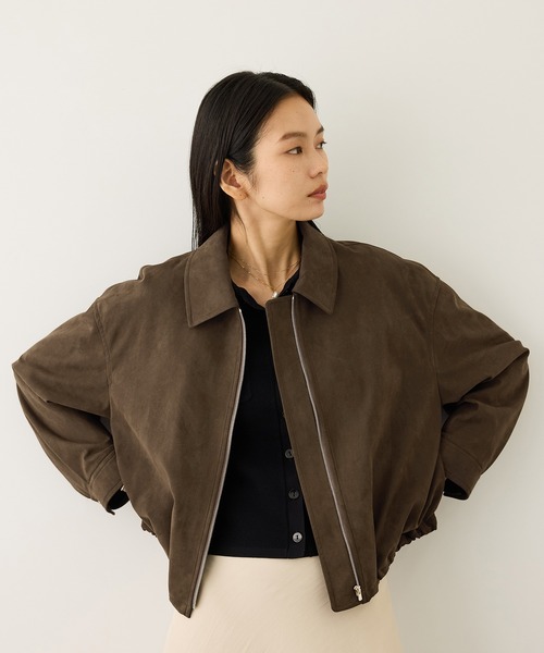 ROPE'（ロペ）の「スウェードライクブルゾン（ブルゾン・レディース・ダークブラウン・FREE）」の2枚目の写真