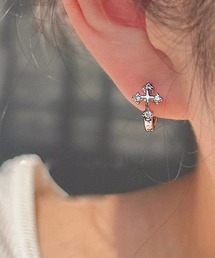 mul.（ムル）の「【456792】クロスフープピアス/十字架(RZ)（ピアス（両耳用））」
