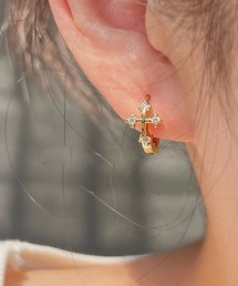 mul.（ムル）の「【456792】クロスフープピアス/十字架(RZ)（ピアス（両耳用））」