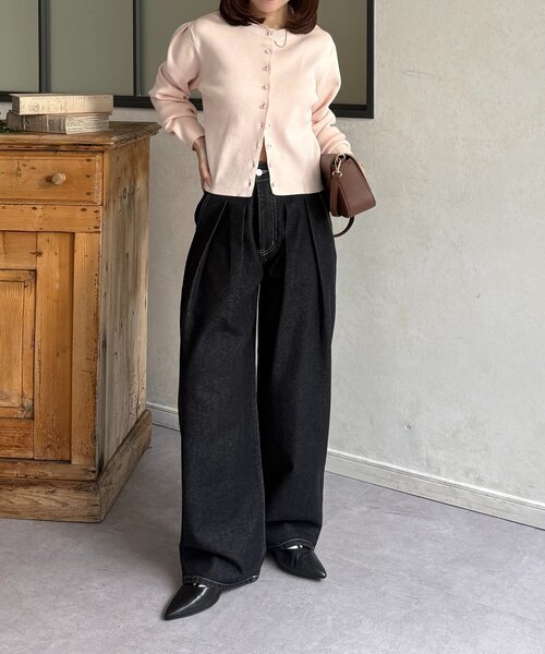 Thevon(ゼボン)の「2タックデニム(デニムパンツ・レディース・ブラック/サックスブルー・S/M)」の8枚目の写真