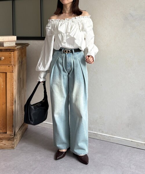 Thevon(ゼボン)の「2タックデニム(デニムパンツ・レディース・ブラック/サックスブルー・S/M)」の19枚目の写真