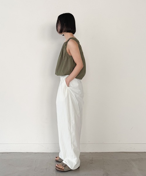 select MOCA by son（セレクトモカバイソン）の「サッカーチェックバルーンタンクトップ【by SON】（タンクトップ・レディース・ブラウン/グレイッシュベージュ・FREE）」の14枚目の写真