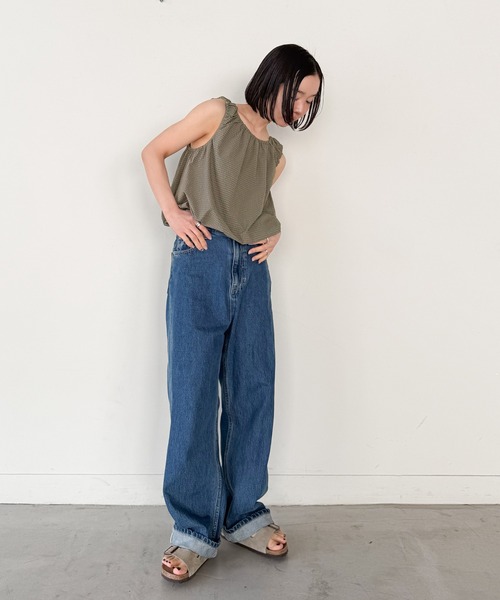 select MOCA by son（セレクトモカバイソン）の「サッカーチェックバルーンタンクトップ【by SON】（タンクトップ・レディース・ブラウン/グレイッシュベージュ・FREE）」の20枚目の写真