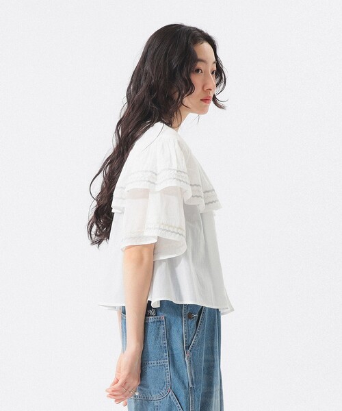 trepied（トレピエ）の「【別注】trepied / ティアード ブラウス（シャツ/ブラウス・レディース・ホワイト/ブラック・ONE SIZE）」の6枚目の写真
