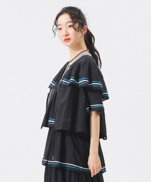 trepied（トレピエ）の「【別注】trepied / ティアード ブラウス（シャツ/ブラウス・レディース・ホワイト/ブラック・ONE SIZE）」の11枚目の写真