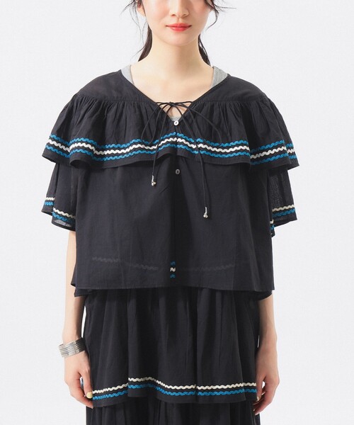 trepied（トレピエ）の「【別注】trepied / ティアード ブラウス（シャツ/ブラウス・レディース・ホワイト/ブラック・ONE SIZE）」の15枚目の写真