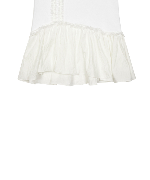 LUVISTRUE（ラヴイズトゥルー）の「CURVED L LACE MIDI SKIRT(WHITE)（スカート・レディース・その他・FREE）」の5枚目の写真