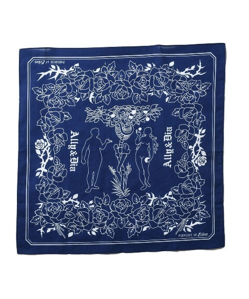 Ally&Dia(アリーアンドダイア)の「Ally&Dia 【アリーアンドダイア】- バンダナ【PARADICE OF EDEN BANDANA AD25AW007】(バンダナ/スカーフ・メンズ・ネイビー・L(12))」の2枚目の写真