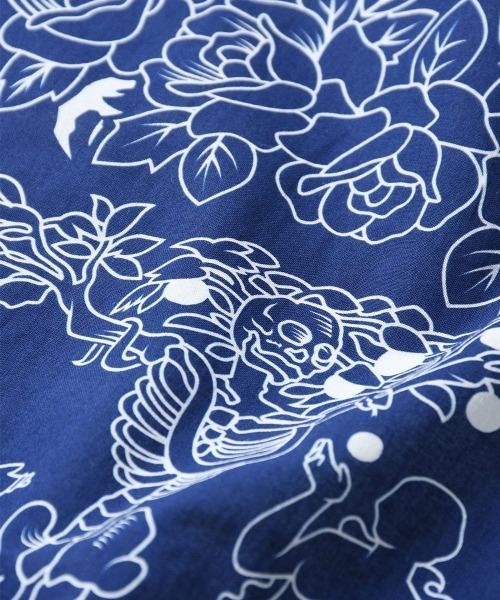 Ally&Dia(アリーアンドダイア)の「Ally&Dia 【アリーアンドダイア】- バンダナ【PARADICE OF EDEN BANDANA AD25AW007】(バンダナ/スカーフ・メンズ・ネイビー・L(12))」の4枚目の写真