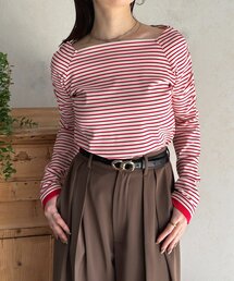Thevon | スクエアネックパフスリーブリブプルオーバー(Tシャツ/カットソー)