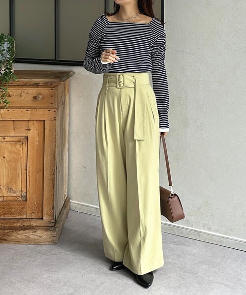 Thevon（ゼボン）の「スクエアネックパフスリーブリブプルオーバー（Tシャツ/カットソー・レディース・ブラック/オフホワイト/ネイビー/レッド・FREE）」の12枚目の写真