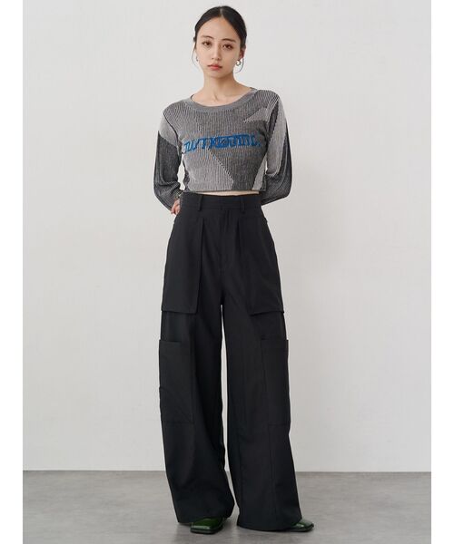 MURUA(ムルーア)の「ZIPカーゴパンツ(スラックス・レディース・ライトグレー/ブラック/カーキ・1/2)」の7枚目の写真