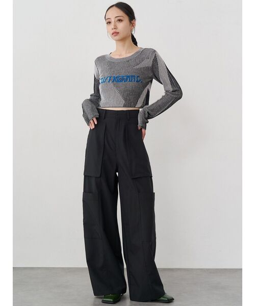 MURUA(ムルーア)の「ZIPカーゴパンツ(スラックス・レディース・ライトグレー/ブラック/カーキ・1/2)」の8枚目の写真