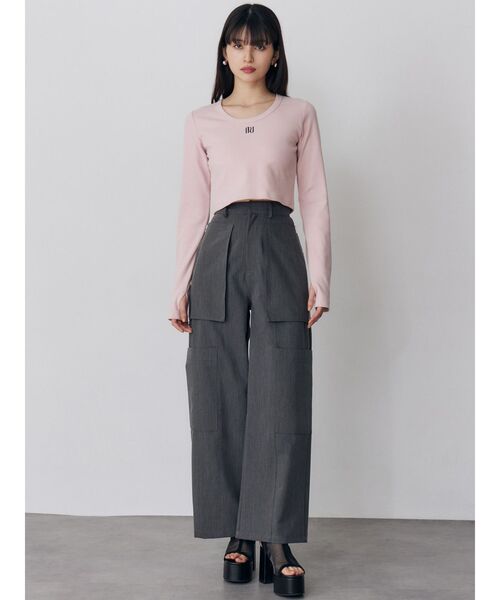 MURUA(ムルーア)の「ZIPカーゴパンツ(スラックス・レディース・ライトグレー/ブラック/カーキ・1/2)」の13枚目の写真