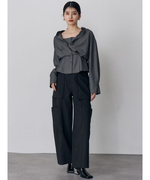 MURUA(ムルーア)の「ZIPカーゴパンツ(スラックス・レディース・ライトグレー/ブラック/カーキ・1/2)」の16枚目の写真