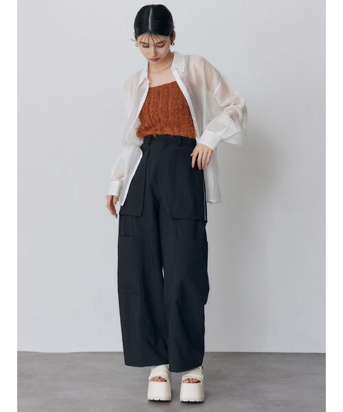 MURUA（ムルーア）の「ZIPカーゴパンツ（スラックス・レディース・ライトグレー/カーキ/ブラック・1/2）」の6枚目の写真