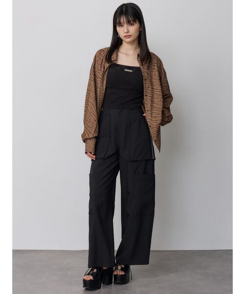 MURUA（ムルーア）の「ZIPカーゴパンツ（スラックス・レディース・ライトグレー/カーキ/ブラック・1/2）」の21枚目の写真