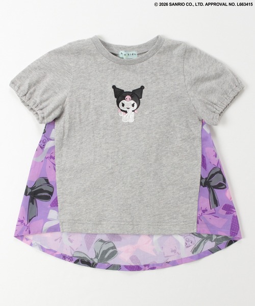 HAKKA BABY（ハッカベビー）の「【ハッカキッズ×サンリオキャラクターズ】オリジナルプリント半袖Ｔシャツ（Tシャツ/カットソー・キッズ・オフホワイト/杢グレー/サックスブルー/ピンク・120cm/110cm/100cm/130cm）」の3枚目の写真